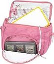 Orzly Travel Bag for Nintendo DS Consoles (New 2DS XL / 3DS / 3DS XL/New 3DS / New 3DS XL/Original DS/DS Lite/DSi/etc.) - Includes Belt Loop, Carry Handle, Shoulder Strap - Pink