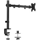 VIVO Single Monitor Arm Desk Mount, for Screens up to 32 inch and 38 inch Ultrawide, Fully Adjustable Stand, VESA 75x75mm 100x100mm, Black, STAND-V001