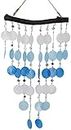GURU SHOP Muschel Mobile, Ethno Windspiel, Sonnenfänger - Blau/weiß, 40x30x0.5 cm, Traumfänger, Mobiles