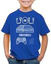 style3 PS4 Gamer T-Shirt für Kinder Konsole pro vr, Farbe:Blau, Größe:128
