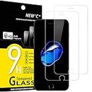 NEW'C Lot de 2, Verre Trempé pour iPhone 7 Plus et iPhone 8 Plus, Film Protection écran sans Bulles d'air Ultra Résistant (0,33mm HD Ultra Transparent) Dureté 9H Glass