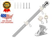 Silver Flag Poles Stainless Steel Metal Flag Poles and Wall Mount Holders Bracke