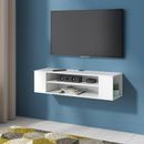 Ebern Designs Floating TV Stand for TVs up to 55" Wood in White | 10.2 H x 39.4 W x 11.8 D in | Wayfair DDDAACA33B574FBC96B8AE503AB60E76