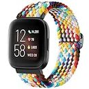Oielai Braided Loop Strap Compatible with Fitbit Versa 2 Strap/Fitbit Versa Strap, Adjustable Elastic Sport Band for Fitbit Versa 2 / Versa/Versa Lite for Women Men, Colorful