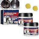 2 Pcs Stainless Steel Clean Wax, Magical Nano-Technology Stainless Steel Cleaning Paste, Rust Remover for Stainless Steel, Metal Polish Paste, for Sink, Pots and Pans