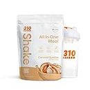 310 Nutrition – All-In-One Meal Replacement Shake with Shaker Cup - New Formula with Fiber Rich Vegan Superfood Blend - Natural Sweeteners - Low Carb Shake, Keto & Paleo Friendly - Gluten Free - 26 Essential Vitamins & Minerals -Caramel Sunday - 28 Servings