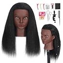 Opini 16" Mannequin Head Human Hair with 100% Real Hair Hairdresser Cosmetology Mannequin Doll Head for Practice Braiding Hairstyling with Free Table Clamp Stand (16 Inch)