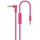 Replacement Audio Cable Cord Wire with in-line Microphone and Control Compatible with Beats Solo Solo 2 Solo 3 Studio Studio 3 Pro Detox Wireless Mixr Executive Pill (Pink)