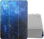 MOCA [Translucent Back] Smart Case for iPad Air 2 (2014 Launched) A1566 A1567 iPad Flip Cover (Blue Star)