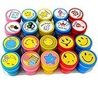 YBN 20 Piece Stamps for Kids 10 Emoji and 10 Motivation Reward Pencil top Stamp Gift for Teachers Students and Parents Toy- Multi Color