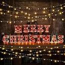 MERRY CHRISTMAS Lighted Sign Light Up Letters Led Letters Lights Alphabet Christmas Decorations Indoor Outdoor Led Wall Room Decor 14PCS for Home Bar Festival Night Light Party Decorative