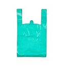 LazyMe 12 x 20 inch Plastic Lake Blue T Shirt Bags, Handle Shopping Bags, Multi-Use Merchandise Bags, Blue Plain Grocery Bags, Durable, (100 Pcs, Lake Blue)