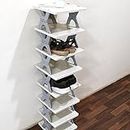 TOPSPIRIT Layer Shoes Stand, Plastic Adjustable Shoe Rack, Folding Shoe Rack, Easy Assembly and Stable in Structure, Corner Storage Cabinet for Saving Space - Multicolor (8 layer Shoes rack)