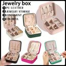 1pc Travel Jewelry Box, Pu Leather Small Jewelry Organizer For Women Girls, Double Layer Portable Mini Travel Case Display Organizer For Stud Earrings, Rings, Necklaces, Bracelets