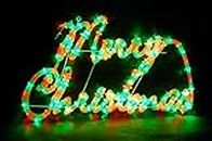 Christmas Concepts® Rope Light Merry Christmas Sign con luci LED rosso/verde con 8 funzioni di controllo 72cm x 42cm