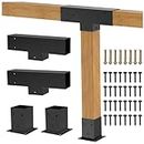 Heavy Alloy Steel Pergola Kit with 3-Way T-Angle Corner Brackets for 4"x 4" (Actual 3.6" X 3.6") Lumber，DIY Pergola Brackets Suitable for Pergolas,Gardens,and Metal Gazebo Kits - Includes Screws1