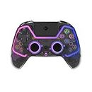 Cosmic Byte Quantum Gamepad Dual Model Bluetooth+ Wired for PS4, PC, iOS, Android, Nintendo Switch, Hall Effect Triggers and Joystick, Touchpad, Speaker, 1000mAH Battery (Transparent Black)