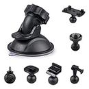 Car Suction Cup for Dash Cam Holder with 6 Types Adapter, HOMREE 360 Degree Angle Car Mount for Driving DVR Camera Camcorder GPS Action Cameras