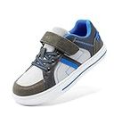 DREAM PAIRS Kids Fashion Sneakers Boys Girls Casual Walking Skate Shoes for Toddler/Little Kid,Size 1 Little Kid,Grey/Blue,151014-K