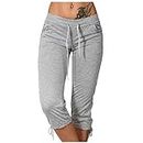Attine Prime Sales and Deals Today Clearance Capri Pants for Women Summer Slim Yoga Cropped Pants High Waisted Tummy Control Legging Workout Gym Yoga Active Pants Deal of The Day Prime Today