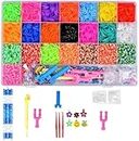kunya® Creative Rainbow Rubber Loom Bands Kit and Friendship Bracelet Making with 4200 Looms Toys for Kids Charms, Hooks, Beads, Crochet, Loom, Clips Accessories Craft Set (Multicolor)