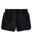 The Children's Place Girls' Active Pull On Stretchy Waistband Flowy Short, Black