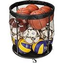 Kingarage Ball Storage Cart, Ball Storage Bin for Balls, Swimming Gear, Toy, 48 Gals Mesh Ball Holder, Basketball Rack with Wheels, Outdoor, Indoor