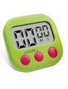 Timer da Cucina Ampio Display LCD, Pitasha Digitale timer da cucina con supporto/magnetico/Foro, Timer Digitale con Allarme Acustico per Cucina, Bagno, Aula, Formazione (Verde)