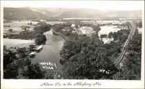Postal vintage foto real de Atenas Pennsylvania PA Waverly Hills Allegheny Mts