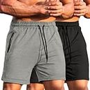 COOFANDY Mens 2 Pack Workout Gym Shorts Quick Dry Training Running Jogger Bodybuilding Weightlifting Pants with Pockets
