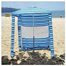Beach Cool Cabana Canopy Sun Shade Shelter Tent,Easy to Set Up Canopy, Waterproof,Portable 5.9x 5.9ft Beach Shelter Perfect for Family Beach and Backyard,Blue & White Stripe
