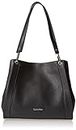 Calvin Klein Reyna Novelty Triple Compartment Shoulder Bag, Black/Silver Combo,One Size