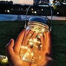 GIGAWATTS GW-507 50 LED Hanging Solar Mason Jar Lid Light Outdoor 8 Modes 300mAh Battery Fairy String Lamp for Patio Garden Yard Lawn (Pack of 1, Warm White)