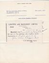 LINOTYPE AND MACHINERY LIMITED, London 1935 Deceased Letter & Receipt Ref 46224