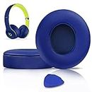 SoloWIT Earpads Cushions Replacement for Beats Solo 2 & Solo 3 Wireless On-Ear Headphones, Ear Pads with Soft Protein Leather, Added Thickness - (Mazarine Blue)