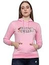 Magknit Printed Stylish Women's Sweatshirts Hoodies with Kangaroo Pocket Pink