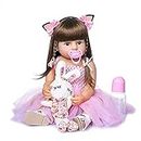 TERABITHIA 22 Inch So Truly Cute Reborn Baby Doll Real Newborn Princess Toddler Girl Dolls Crafted in Full Body Silicone Vinyl Anatomically Correct