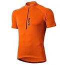 FEIXIANG Men’s Cycling Jersey, Short Sleeve Cycle Tops Riding Jerseys Biking Shirt Bicycle Clothes with Quick Dry Breathable Fabric Orange