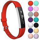 Yousave Accessories Compatible Band for Fitbit Alta and Alta HR, Replacement Silicone Sport Watch Wristband for the Fitbit Alta and Alta HR - Small - Red - Single Pack