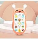 Whitecloud TRANSFORMING HOMES® Baby Phone Toy Mobile Telephone Early Educational Smartphone Learning Soft Silicone and Rubber Music Sound Machine Phone Toys Gift for Kids Baby Toddler (BM01) (Orange)