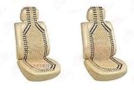 Andride Beige Car Wooden Acupressure Design Cushion Seat Beads for All Cars (Set of 2)