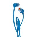 JBL T110 Wired In-Ear Headphones with JBL Pure Bass Sound, in Blue