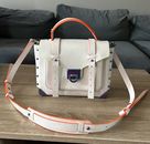 Michael Kors Manhattan School Satchel Leather Handbag Crossbody Optic White