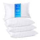 Hotel Quality 2,4 Packs Bounce Back Pillows Anti Allergic Bedding Stripe Pillows