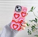 Case Creation Designed for iPhone 11 Case Heart Print,Pink Love Impact Design Hearts Pattern Cute Silicone TPU Shockproof Protective for Girly Teens Aesthetic Soft Phone Cover for Apple iPhone 11