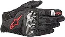Alpinestars Motorradhandschuhe Smx-1 Air V2 Gloves Black Red Fluo, Schwarz/Rot, M