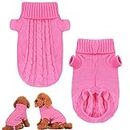 Small Dog cat Sweaters Knitted Warm Pet Cat Sweater, Proxima Direct Soft Dog Jumpers Cute Turtleneck Knitwear Dog Sweatshirt Winter Puppy Coat Kitten Sweater Clothes for Small Dogs Doggie Cats (X-Large, Pink)