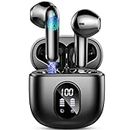Ecouteurs Bluetooth sans Fil, Écouteurs Bluetooth 5.3 avec HiFi Stéréo Basses Casque, 50H Récréation, 4 ENC Réduction de Bruit Mic, Oreillette Bluetooth Sport IP7 Étanche, Écran LED, pour iOS Android