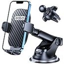 OQTIQ Easy One Pull-Push Telescopic Arm Dashboard & Windshield & Vent Universal Suction Cup Car Phone Holder for All Cellphones(4-6.8")- H6 Carbon Fiber Style