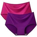 LOURYN KOULYN Lingerie Women's Cotton Panty for Women Daily Underwear use Combo Pack of 3 (Prints May Vary) (M, Pink-NavyBlue-Purple)